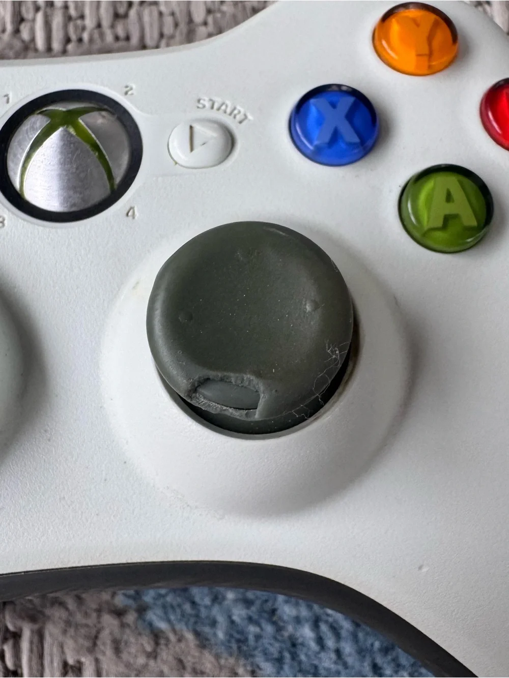OEM Microsoft Xbox 360 Wireless Controller White & Grey Battery